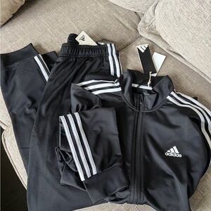 Adidas Black and White Men's Track Jacket & Pants Set